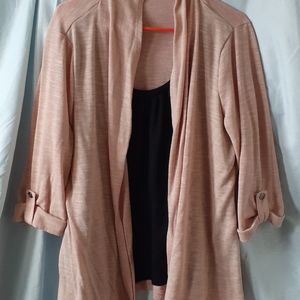 Shirt with cardigan attached